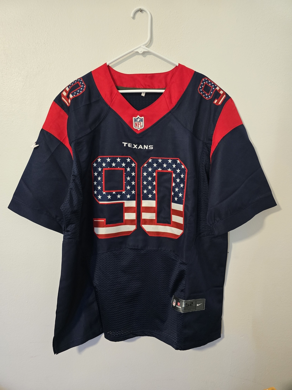 NFL Houston Texans #90 Clowney Nike Football Jersey 52 Limited Edition USA FLAG